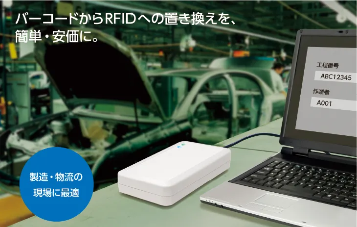 バーコードからRFIDの置き換えを、簡単・安価に。